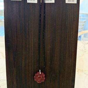 Elegant Black and Red Pendant Necklace